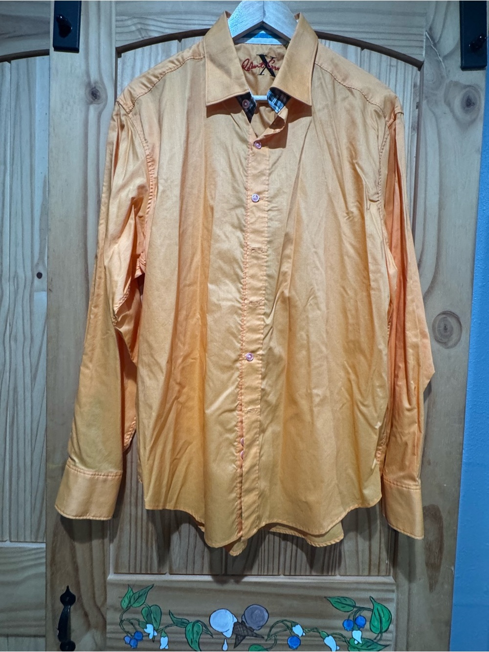 Robert Graham Men's Orange Long-Sleeve Button-Up Shirt